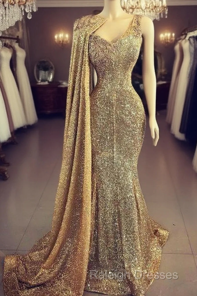 Formal Evening Gown,Prom Dresses Sparking Mermaid V Neck Sexy Prom Dress