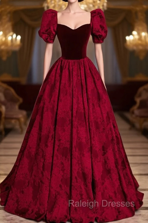 Formal Long Ballgown Prom Dress with Floral Pattern Main image