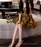 French 3D Flower Sling Dress