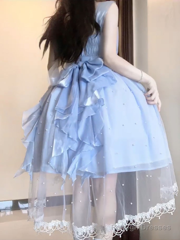 French Ball Gown Square Neckline Short Blue Lolita Dresses Party Dress Birthday Outfits Secondary image