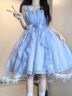 French Ball Gown Square Neckline Short Blue Lolita Dresses Party Dress Birthday Outfits