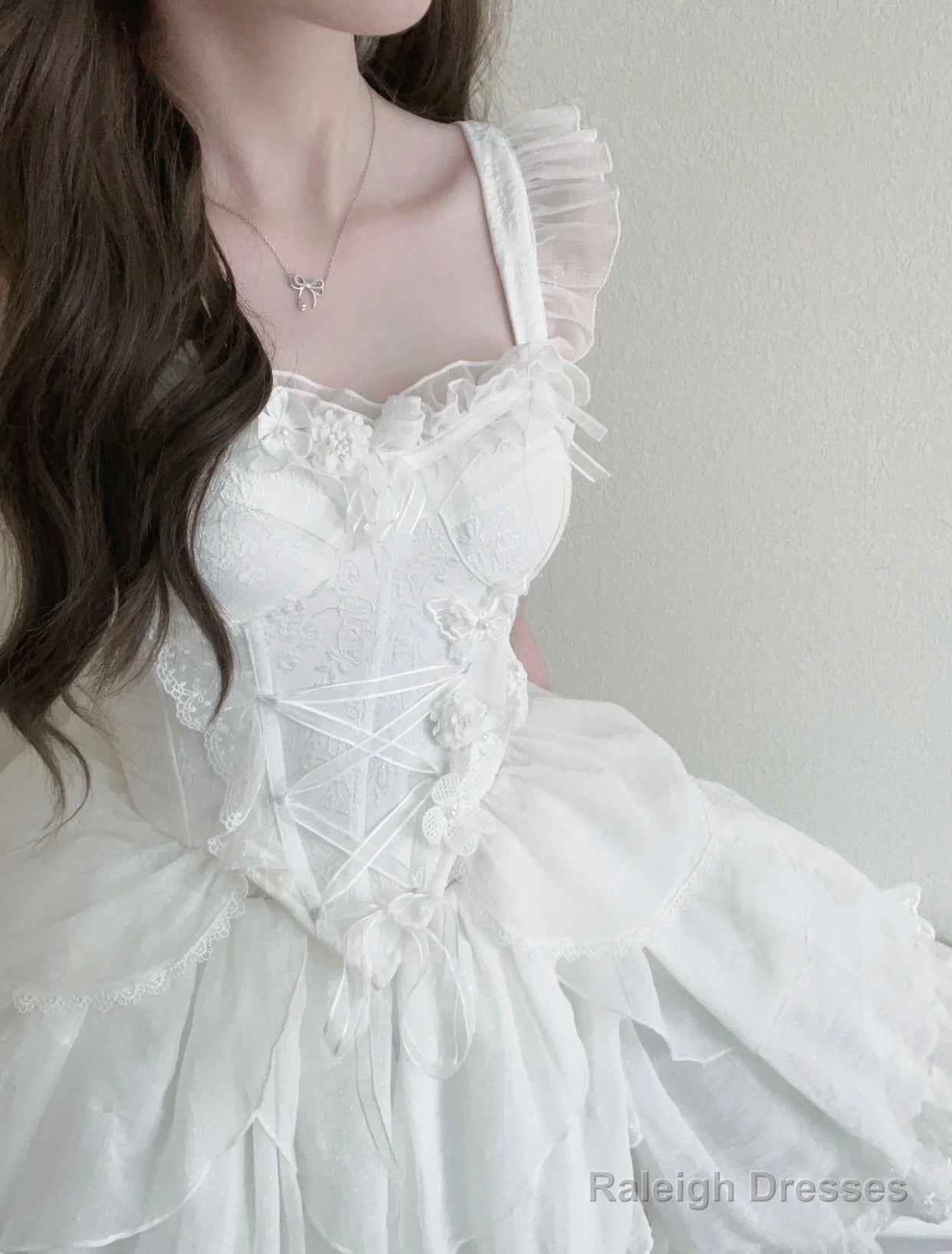 French Ball Gowns Straps Short Tulle White Lolita Dress Prom Dresses Birthday Outfits Secondary image