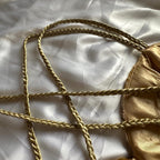 French Retro Gold Beaded Satin Irregular Skirt Prom Dresses
