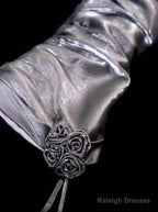 French Vintage Mermaid Spaghetti Straps Ruffles Silver Gray Prom Dresses Birthday Outfits