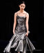 French Vintage Mermaid Spaghetti Straps Ruffles Silver Gray Prom Dresses Long Birthday Outfits