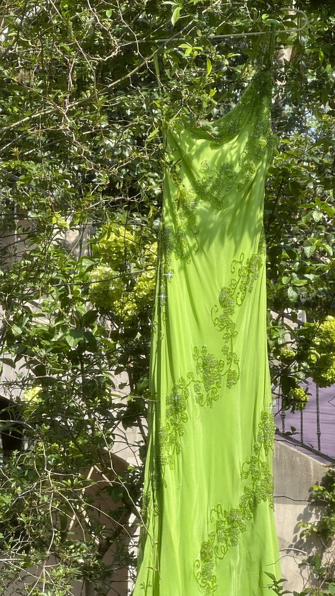 Fresh Green One Shoulder Chiffon Beaded Mermaid Prom Gown Formal Prom Dress