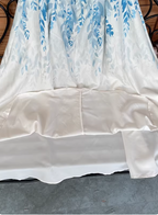 Fresh Printed A-Line Halter Neck Satin Long Formal Prom Dress