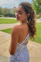 Fuchsia Deep V Neck Sequin Mermaid Prom Dress