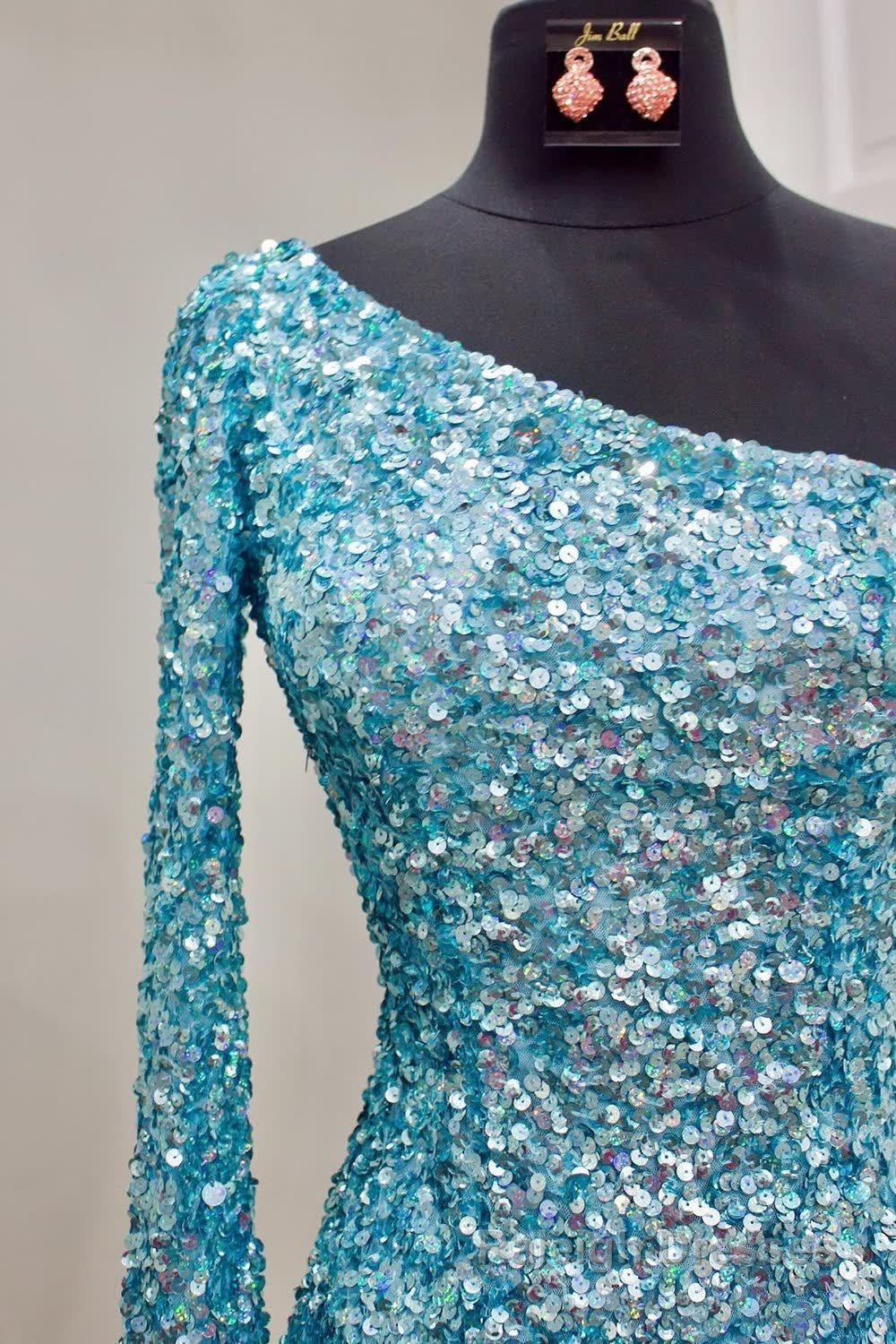 Fuchsia Sequins Homecoming Dress with Sleeves