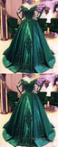 Dark Green Ball Gowns Emerald Green Prom Dress, Ball Gowns Wedding Dress