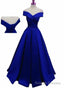 Royal Blue Satin Floor Length Formal Gowns Prom Dress, 2026 Blue Prom Gowns