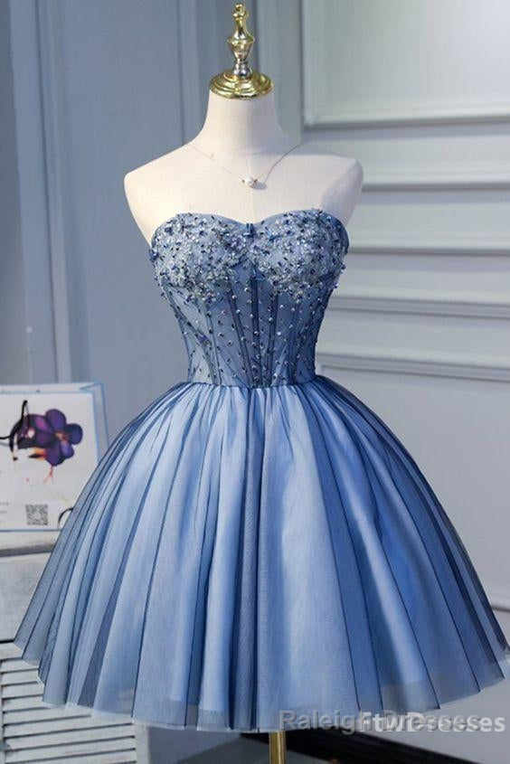 cute strapless beaded short Prom dress sweetheart mini bridesmaid dresses