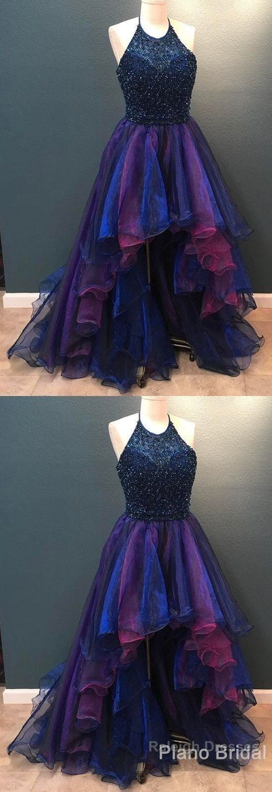 High Low Prom Dresses, Ombre Prom Dresses, Asymmetric Prom Dresses, Front Short Long Back Prom Dresses Secondary image