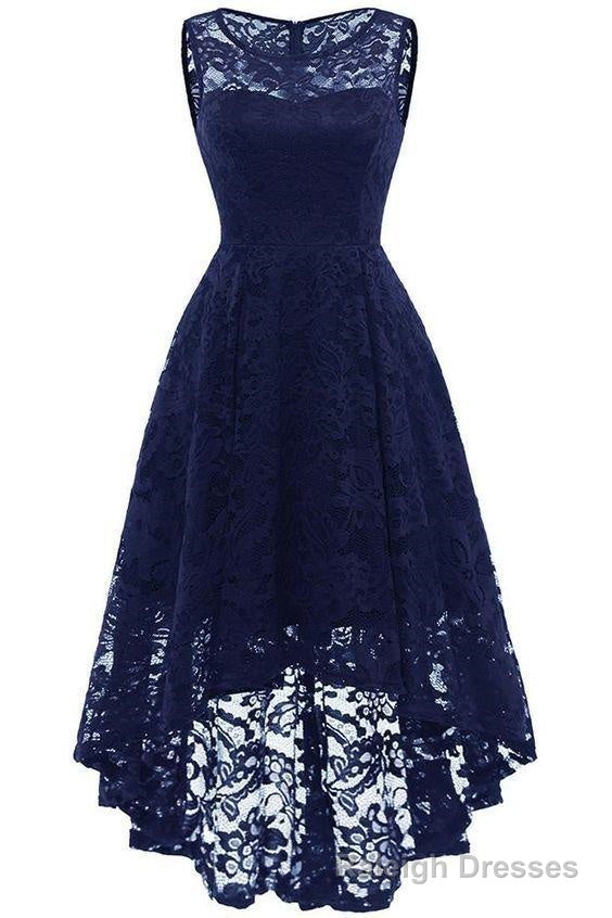 Women Floral Lace Bridesmaid Prom Dress, Short Prom Dress, V Neck Main image