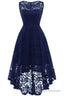 Women Floral Lace Bridesmaid Prom Dress, Short Prom Dress, V Neck