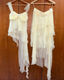 Gentle A-Line Two Piece Appliques Tiered Ivory Chiffon Prom Dresses Prom Dresses