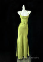Gentle Satin Swing Neck Spaghetti Straps Mermaid Gown Elegant Backless Prom Dresses For Quinceanera&Graduation