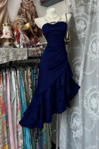 Girlhomeshops-Champagne Short Ruffle Satin Homecoming Dresses Birthday Dresses