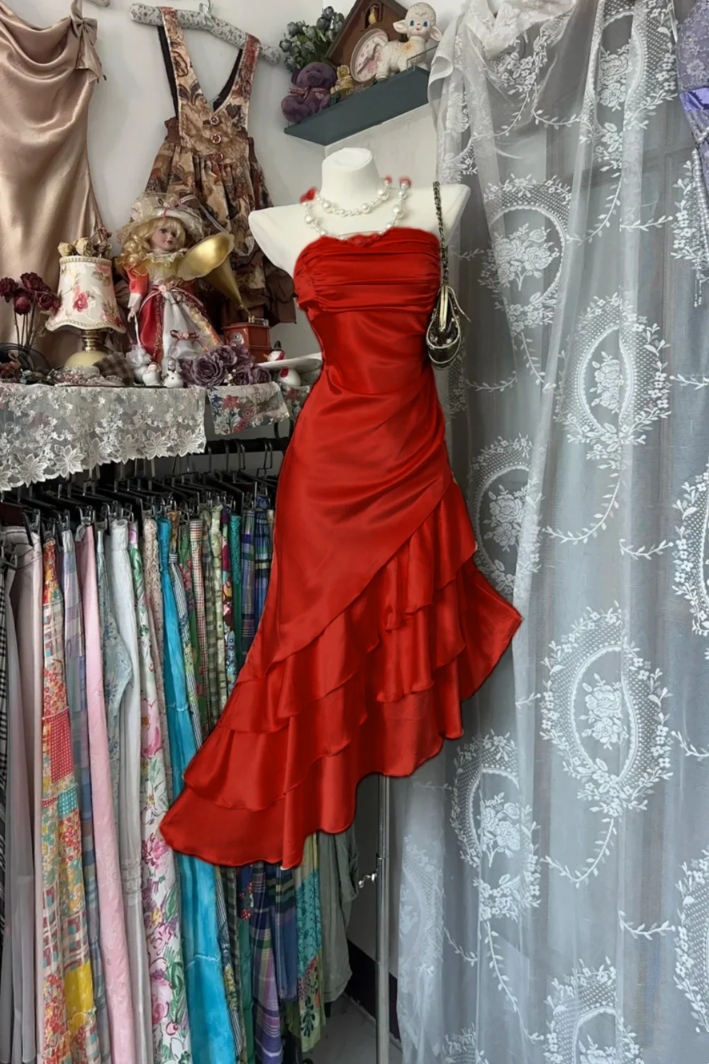 Girlhomeshops-Champagne Short Ruffle Satin Homecoming Dresses Birthday Dresses