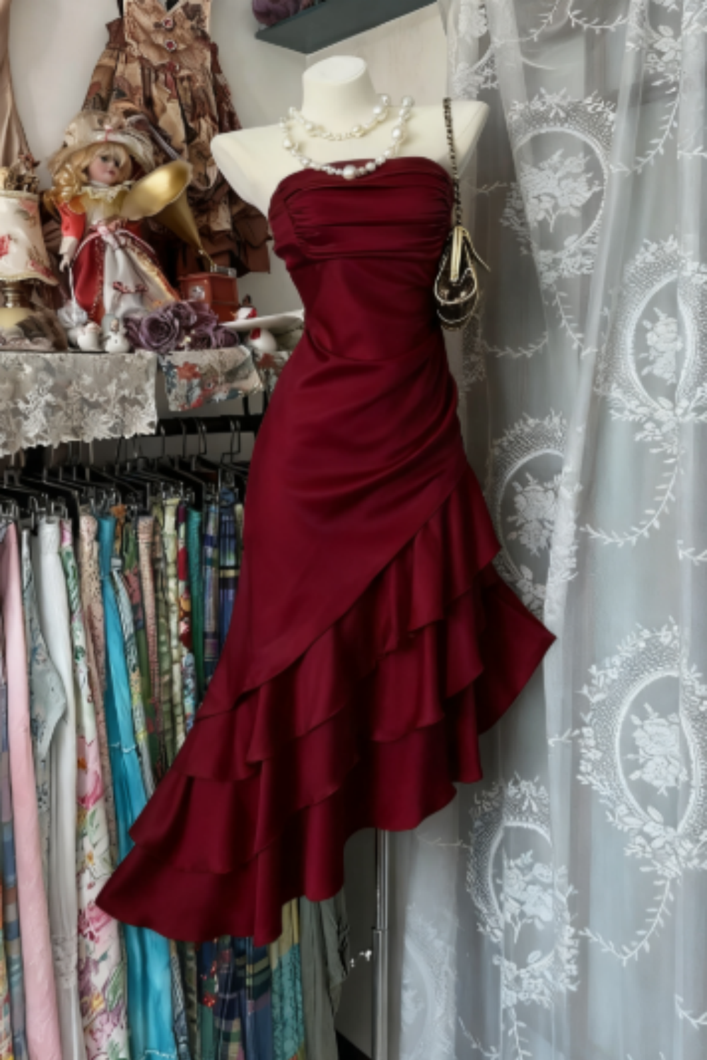 Girlhomeshops-Champagne Short Ruffle Satin Homecoming Dresses Birthday Dresses