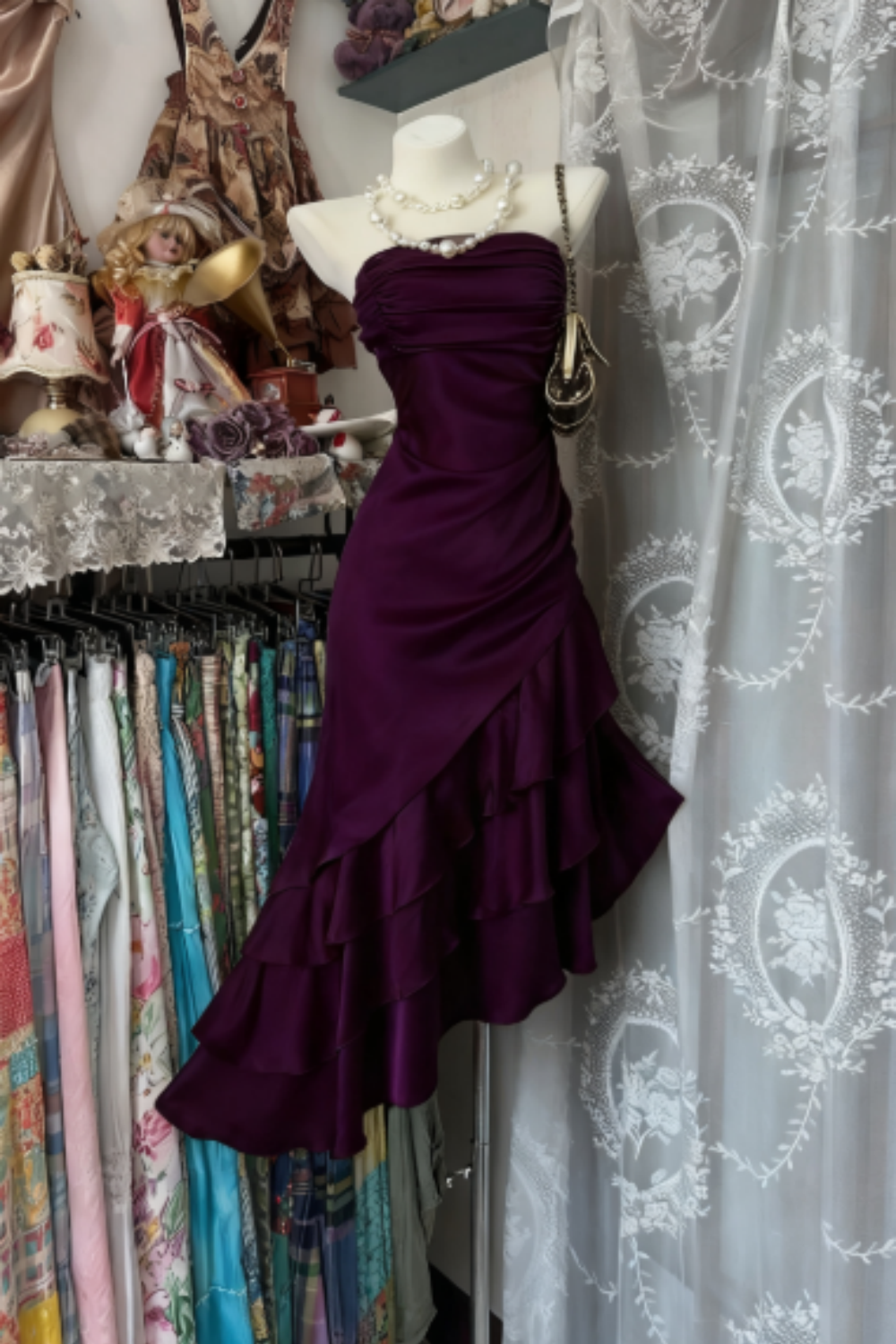 Girlhomeshops-Champagne Short Ruffle Satin Homecoming Dresses Birthday Dresses
