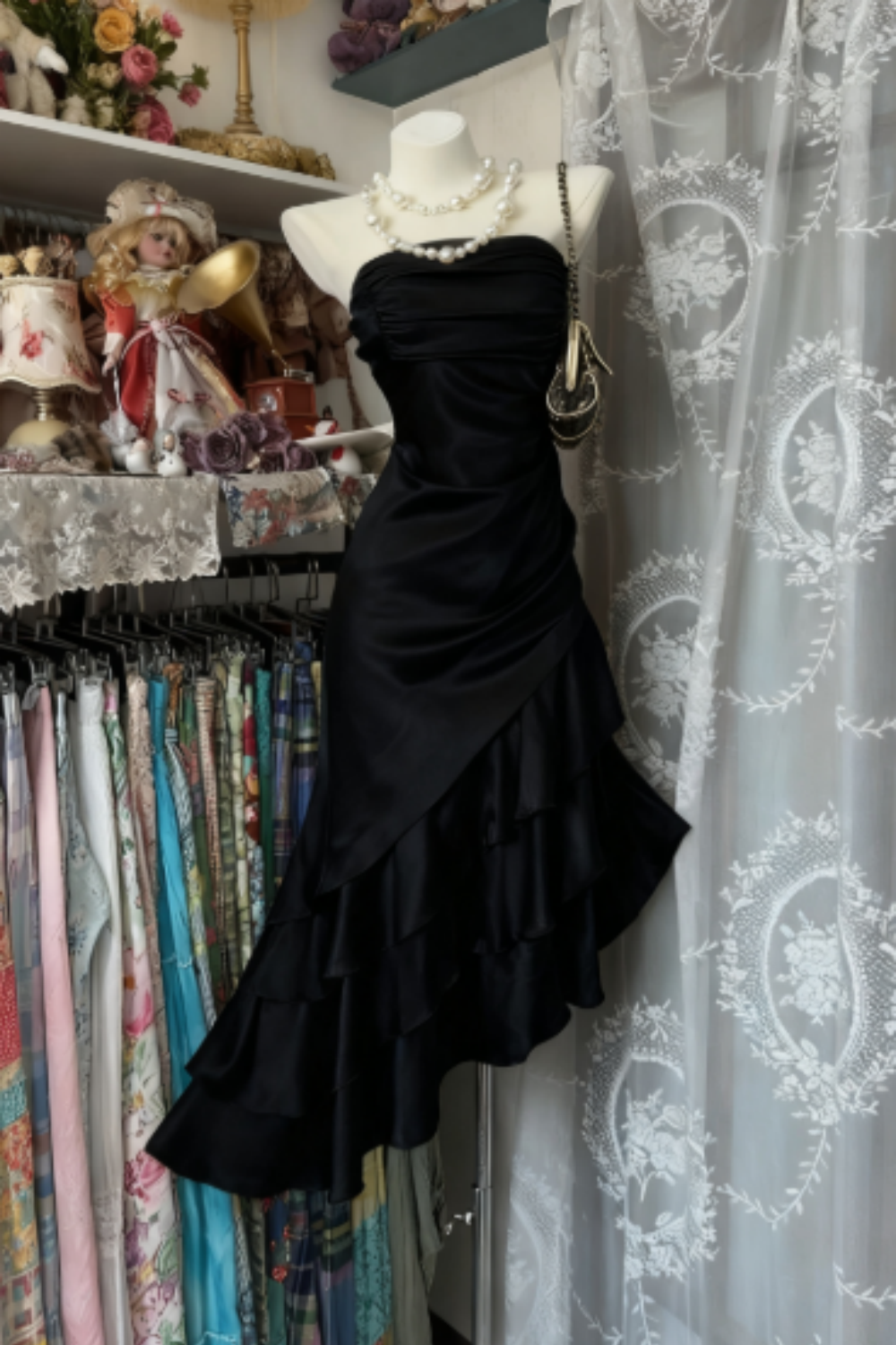 Girlhomeshops-Champagne Short Ruffle Satin Homecoming Dresses Birthday Dresses