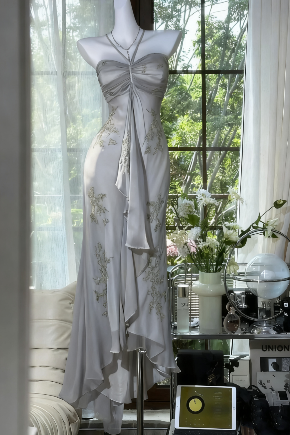 Green Beaded Exquisite Gorgeous Long Chiffon Prom Dress Evening Dress Party Dress