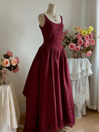White Lace Retro Elegant Long Satin Dresses