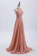 Glam Blush Pink Prom & Wedding Dresses-Sweet 16 Chiffon Prom Gown For Graduation & Quinceanera