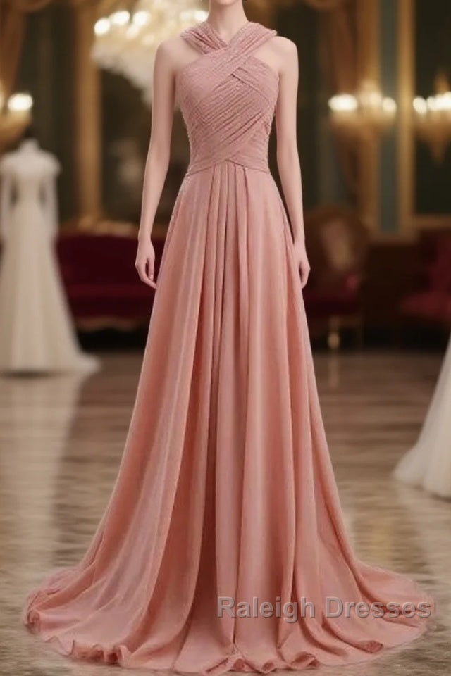 Glam Blush Pink Prom & Wedding Dress-Sweet 16 Chiffon Evening Gown For Graduation & Quinceanera Main image