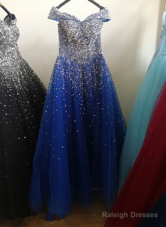 Glam Sparkle Handmade Sequins Long Party Dress, Off Shoulder Formal Gown Main image