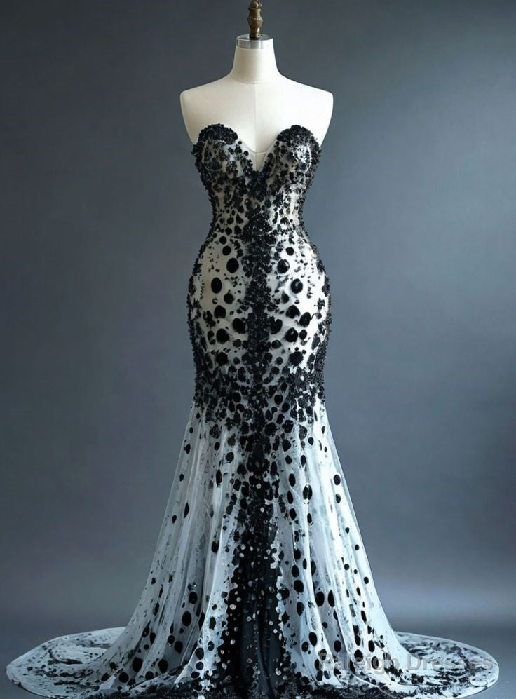 Glam Sweetheart Mermaid Tulle Prom Dress Stylish Evening Dress Secondary image