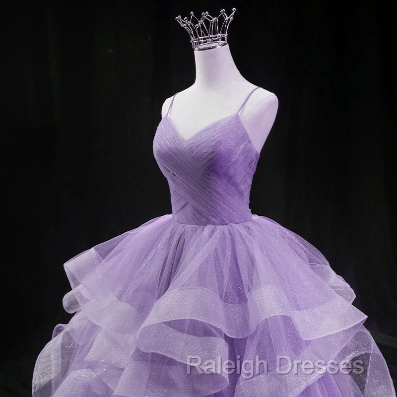 Glam Tulle Light Purple Long Formal Dress Ball Gown Sweet 16 Dresses prom dresses shops Secondary image