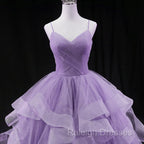 Glam Tulle Light Purple Long Formal Dress Ball Gown Sweet 16 Dresses prom dresses shops