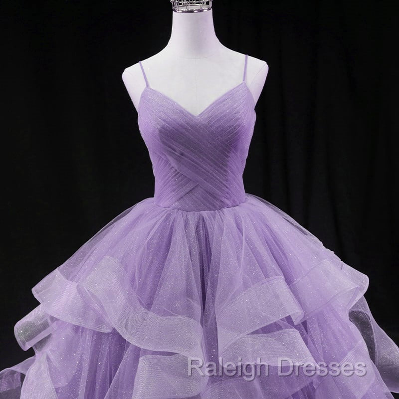 Glam Tulle Light Purple Long Formal Dress Ball Gown Sweet 16 Dresses prom dresses shops