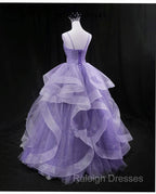 Glam Tulle Light Purple Long Formal Dress Ball Gown Sweet 16 Dresses prom dresses shops
