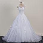 Glam White Tulle Puffy Ball Gown Prom Dress, Sweetheart 16 Gown