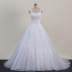 Glam White Tulle Puffy Ball Gowns Prom Dress, Sweetheart 16 Gowns