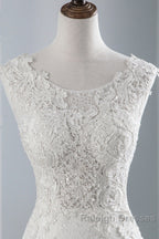 Glamorous Long Mermaid Tulle Appliques Lace Wedding Dress