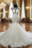 Glamorous Wedding Dresses Mermaid Wedding Dress Appliques Scoop Neck
