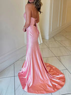 Glitter Mermaid Yellow Sweetheart Cut-out Long Prom Dress with Beading