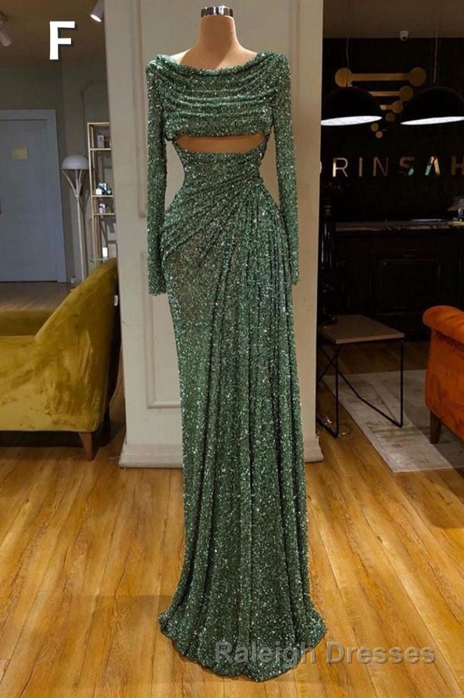 Glitter Off-the-Shoulder Slim Mermaid Prom Party GownsSleeveless Mermaid Evening Gowns