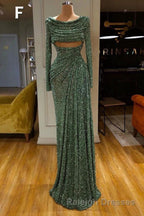 Glitter Off-the-Shoulder Slim Mermaid Prom Gownleeveless Mermaid Prom Gowns