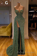 Glitter Off-the-Shoulder Slim Mermaid Prom Gownleeveless Mermaid Prom Gowns