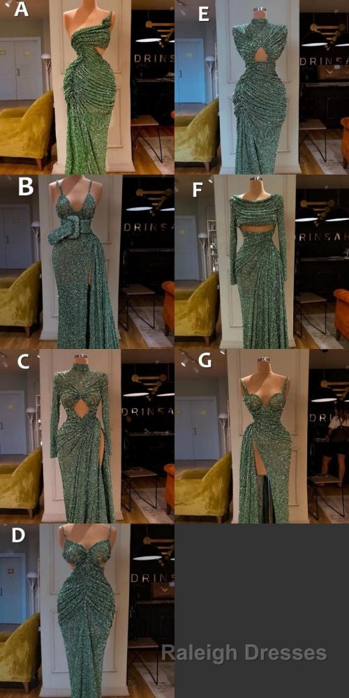 Glitter Off-the-Shoulder Slim Mermaid Prom Party GownsSleeveless Mermaid Evening Gowns