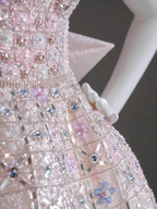 Glitter Strapless Tulle Beaded Mini Birthday Dresses Pink Homecoming Dresses With Bow