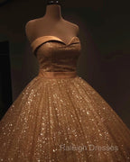 Glitter Tulle Prom Dresses Sweetheart Ball Gowns