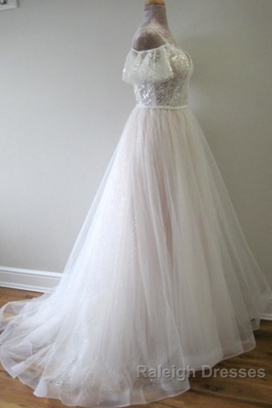 Glorious Cold-shoulder Chapel Train Wedding Dresses