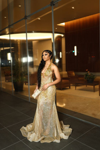 Gold Beaded Sequin Mermaid Prom Dresses Prom Dresses