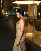 Gold Beaded Sequin Mermaid Prom Dresses Prom Dresses
